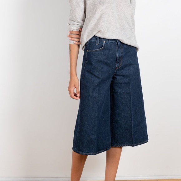 LEVI’S - Red Tab Indigo Wide Leg Culottes Jorts Skort NWOT - Picture 2 of 10